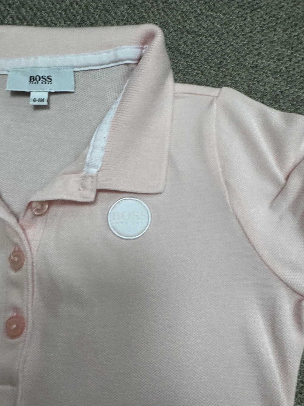 BOSS Girls Pale Pink Polo Dress - Picture 7 of 11